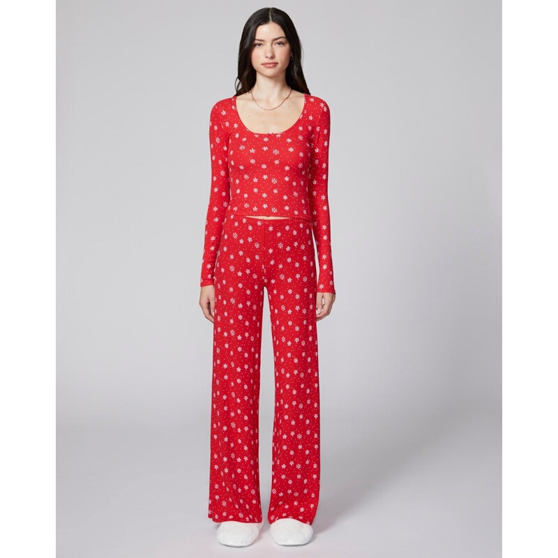 Aliexpress 2026 New European and American Cross-Border Bowknot Floral Print Long-Sleeve Long-Pants Two-Piece Loungewear Set