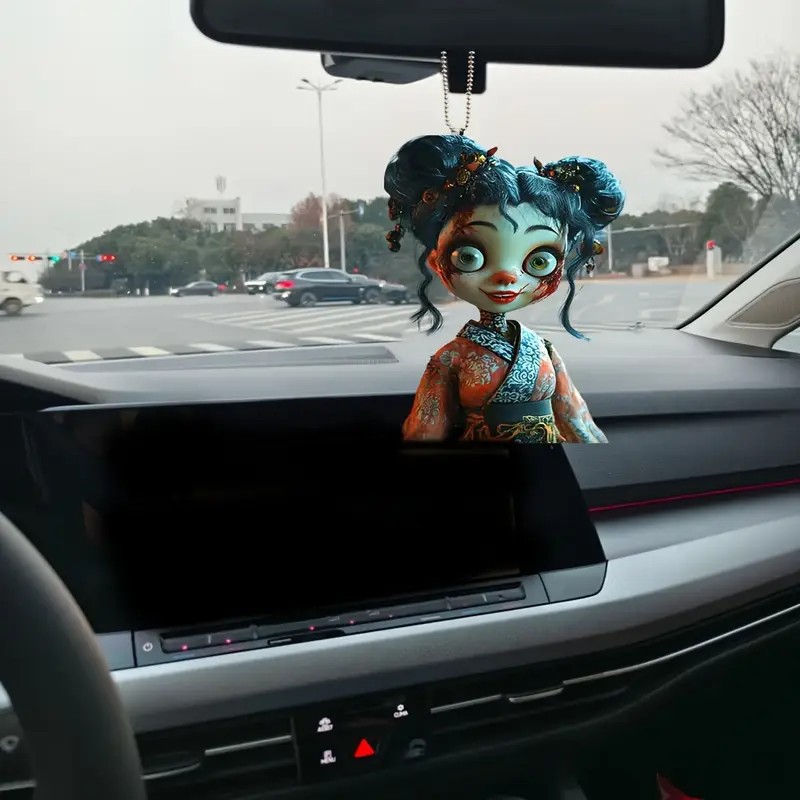 Nuevo producto 2d acrílico muñeca de terror colgante de coche plano transfronterizo interior espejo retrovisor decoración decoración del hogar
