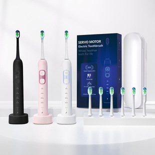 Cross-Border Sonic Sweeping Vibration Electric Toothbrush 6 Brush Heads Adult Smart Timing Rechargeable Student Couple Toothbrush