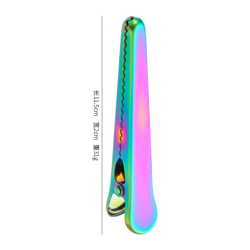 Fabricante de origen pinza de cocodrilo de acero inoxidable pinza de sellado pinza multifuncional a prueba de humedad para bocadillos frescos pinza de bolsa de leche en polvo pinza de sellado