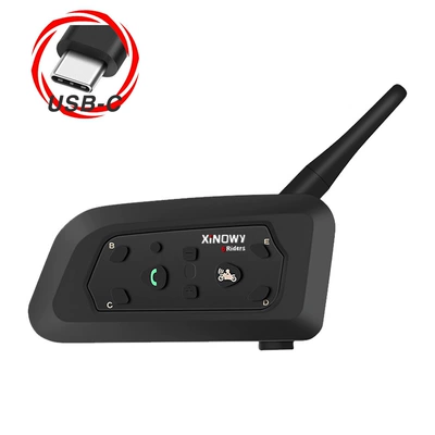 headset, Motorcycle Helmet Headset - v6-pro-type-c-single-pack-motorcycle-intercom