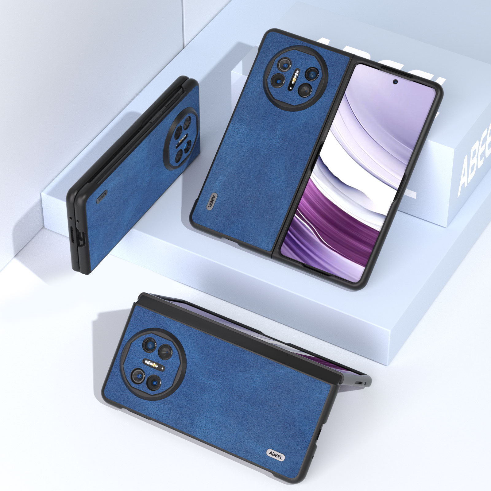 Mat læder-foldeetui til foldbare samsung og huawei telefoner_voghion.com