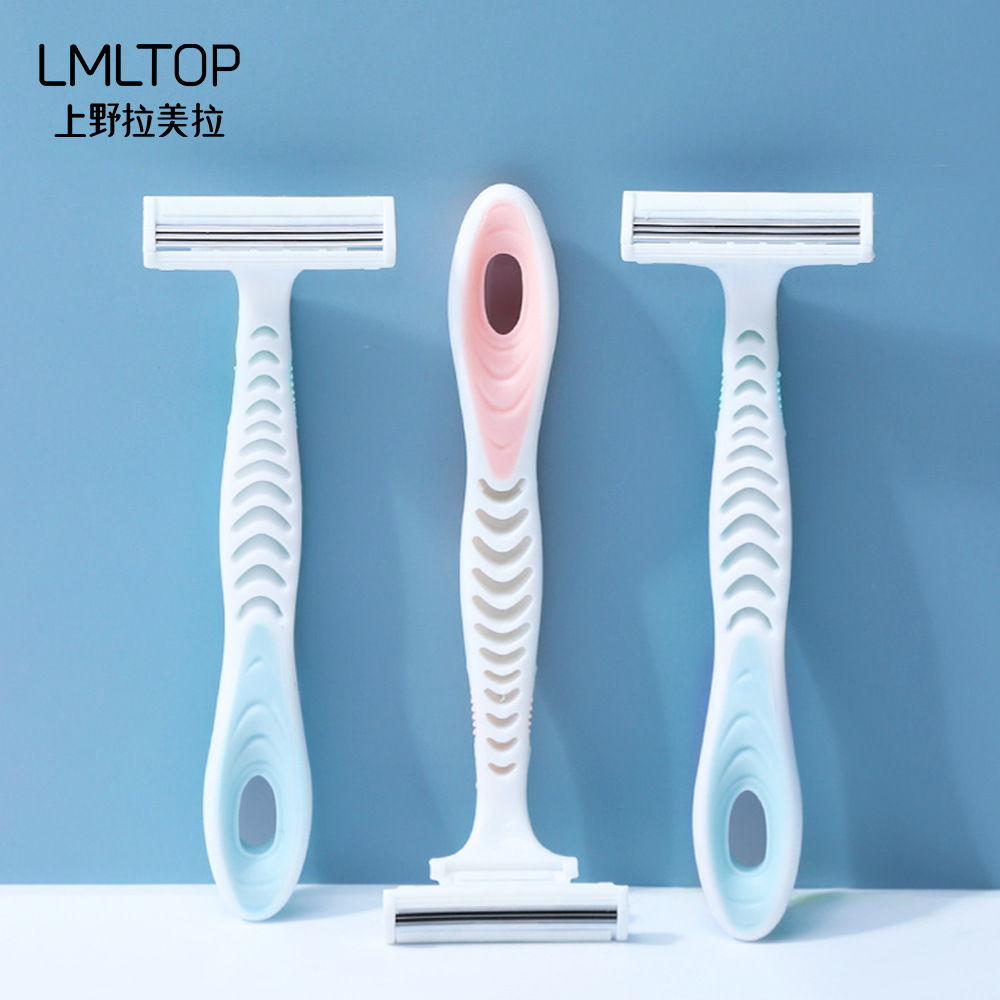 Ramila cuchillo de rastrillo para mujer axila Shaver cuchillo de depilación de 3 capas hoja antideslizante de cuatro piezas A0913