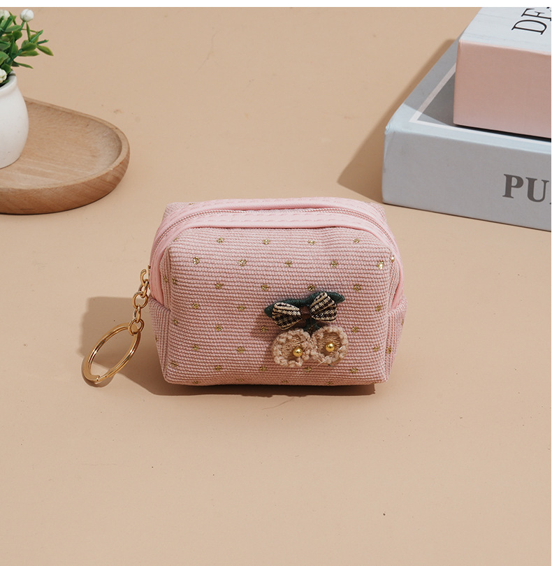 Women's Solid Color Corduroy Zipper Coin Purses display picture 3