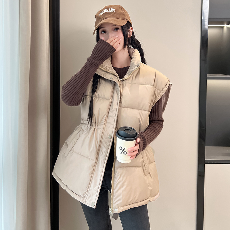 收腰棉服背心马甲女秋冬新款立领2025年韩版宽松时尚加厚洋气外套|undefined