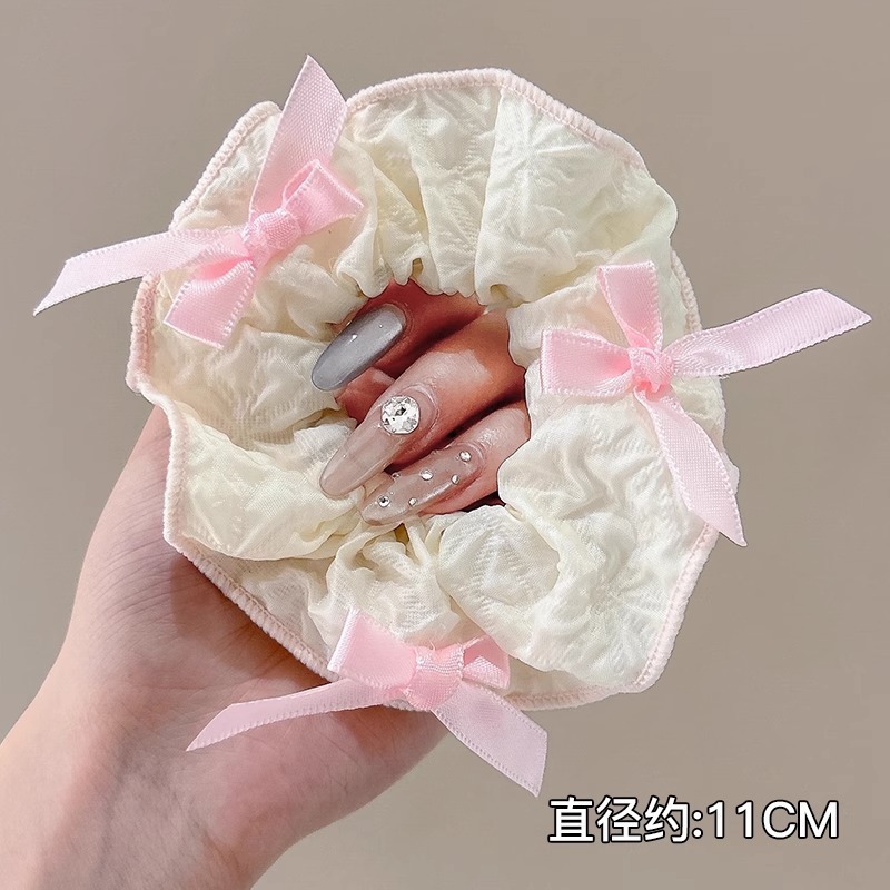 韩风高弹力蕾丝大肠发圈女耐用大方巾头饰皮筋发绳高级感头花发饰|undefined