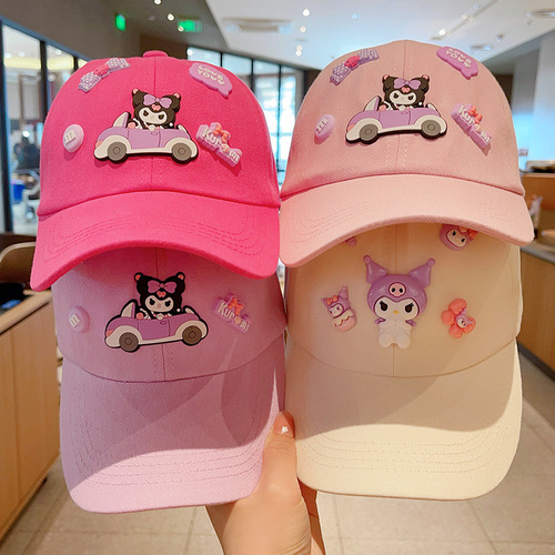 Kuromi Kids Baseball Cap for Girls, Cute Cartoon Duckbill Hat, Outdoor Sunshade and Sun Protection Cap for Girls