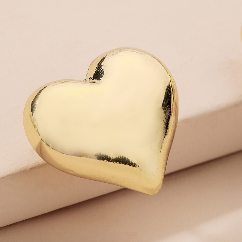 Fashion Metal Three-dimensional Heart Earrings Wholesale Nihaojewelry display picture 5