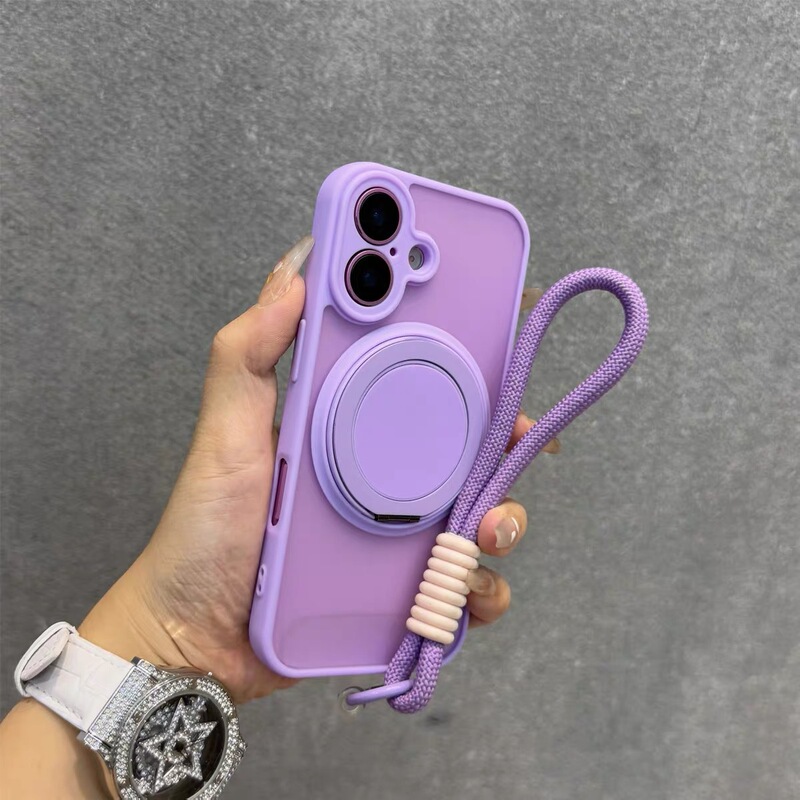 360磁吸旋转支架适用iPhone17promax手机壳苹果16磨砂14/15带挂绳|undefined