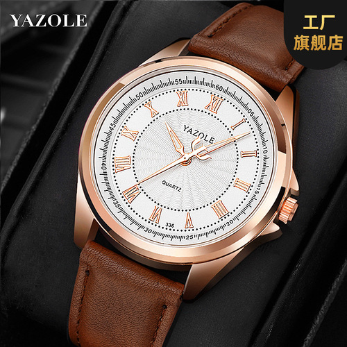 YAZOLE336 business men's watch quartz watch men's watch leather luminous fashion manufacturer watch men's watch wholesale