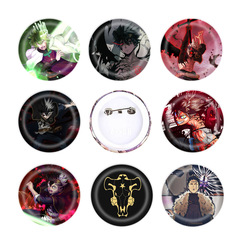 Anime-themed Black Clover Asta Badge Lapel Pin, 2D-Style Brooch, 58mm Tin Metal Lapel Pin