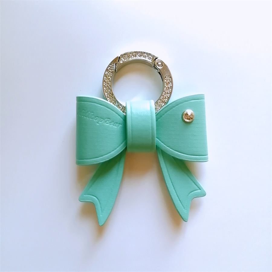 Nuevo arco diamante coche llavero moda exquisito anillo de cuero atmosférica accesorios clave pequeño regalo para las mujeres