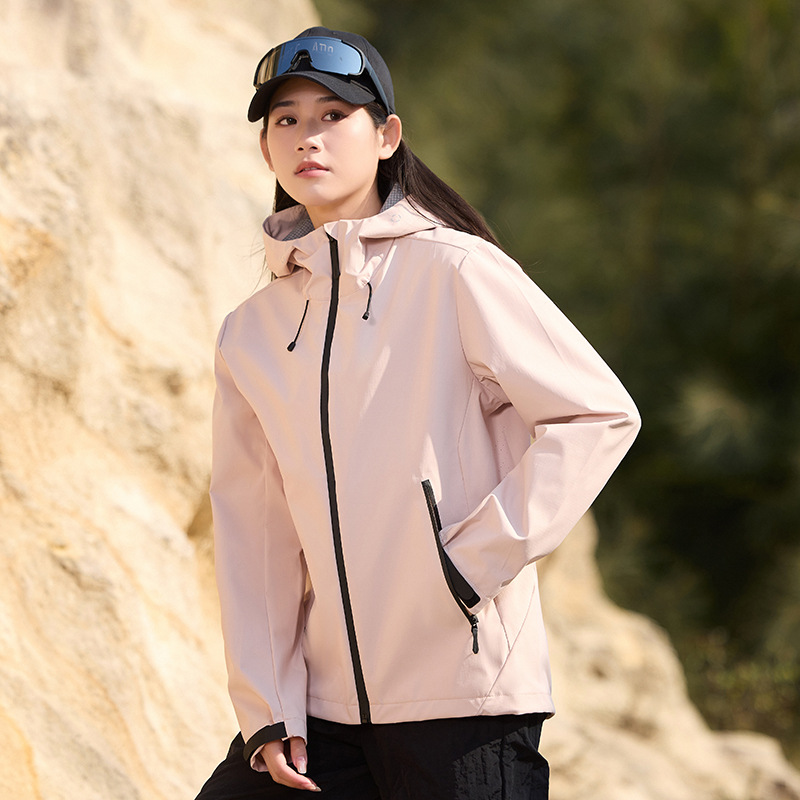 Spring 25 New Men's and Women's Quantitative Outdoor Single-Shot Windproof and Waterproof Couple Hooded Jacket with Printable Logo
