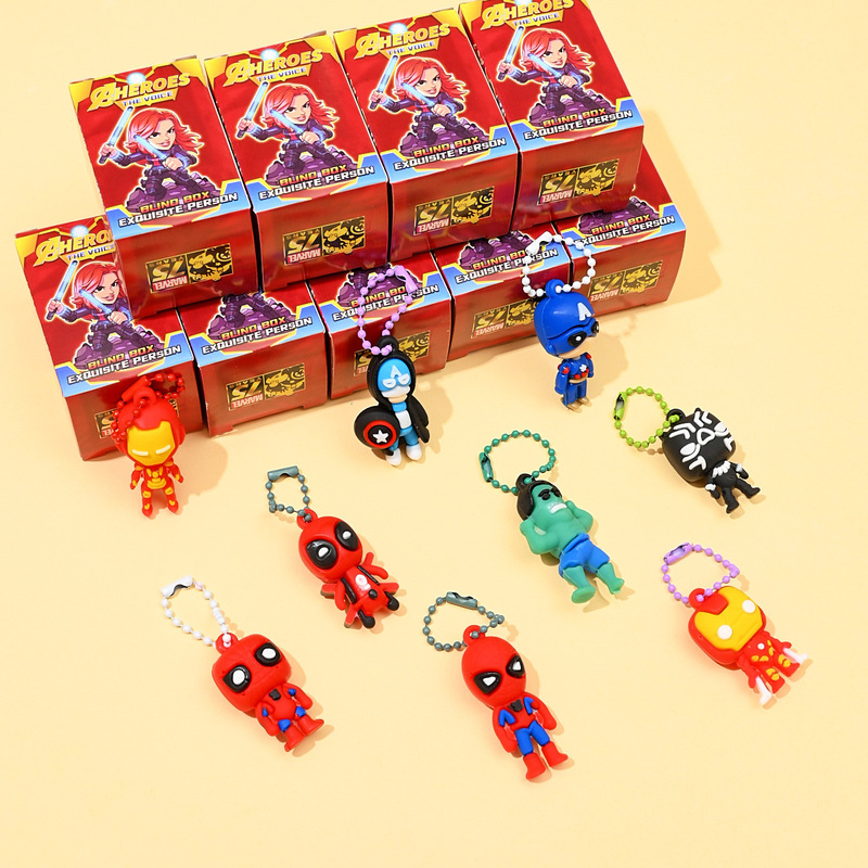 クロスボーダー新マーベルシリーズ 24 小箱ブラインドボックスおもちゃ人形キーホルダーペンダントスパイダーマンキャプテンアメリカ|undefined