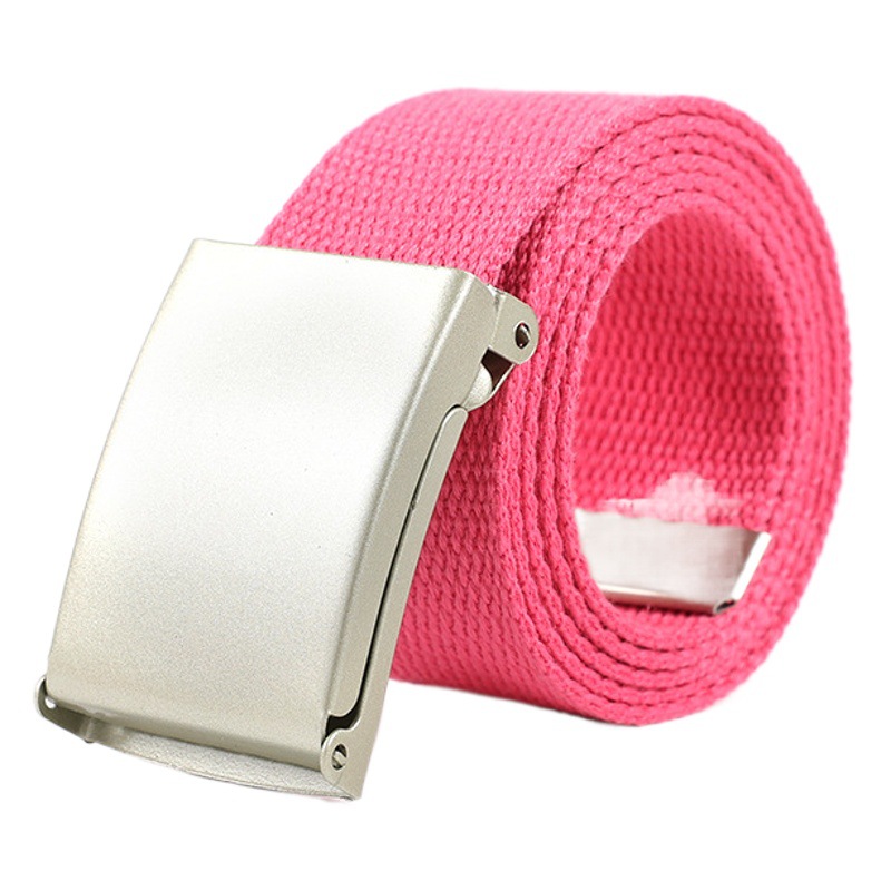Unisex adulto cinta Aleación de tela hebilla cinturón simple fácil coincidir sin agujero color caramelo decoración la cintura