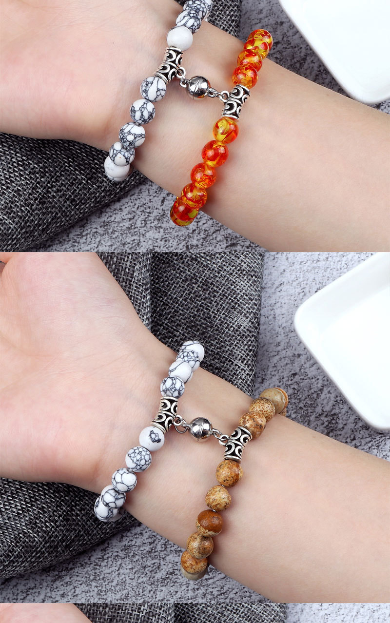 Couple Beaded Bracelets With Magnetic Attraction For Partners_voghion.com
