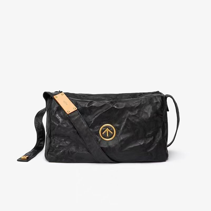 黑石包经典植鞣绵羊皮大容量单肩斜挎软包通勤包箭头包