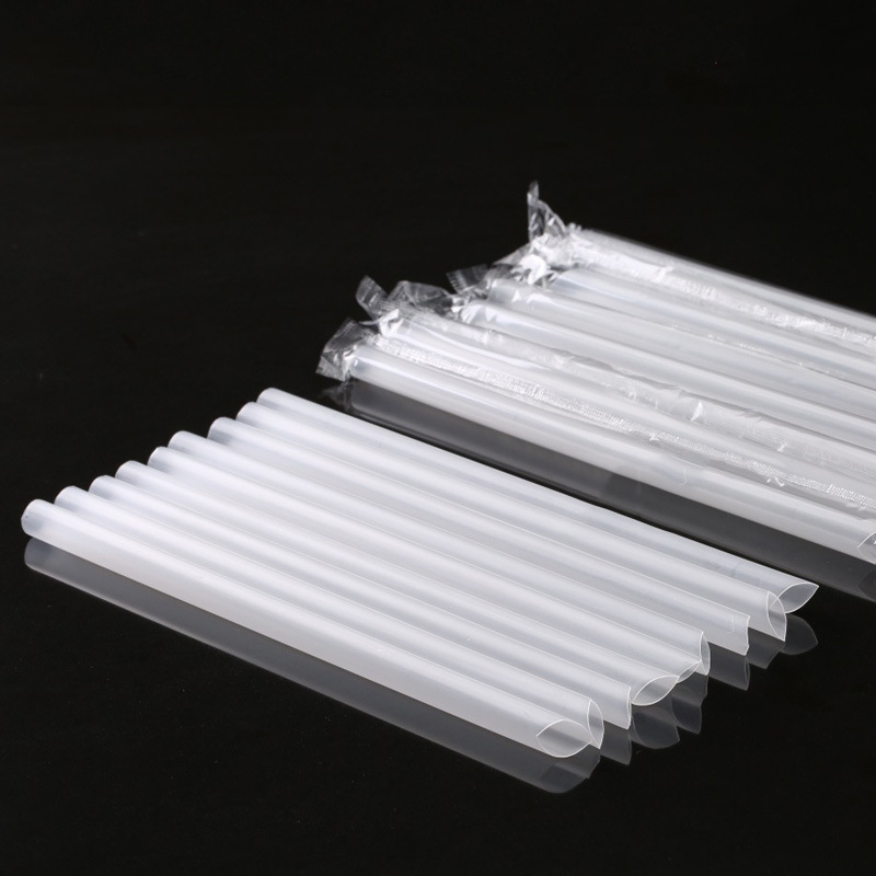 批发一次性果汁饮料商用塑料制品pp奶茶咖啡平口尖头独立包装吸管