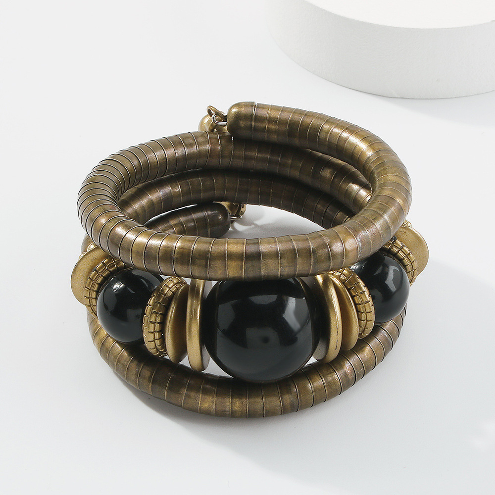 Bohemian Multi-layer Snake Bone Shape Turquoise Bracelet display picture 8