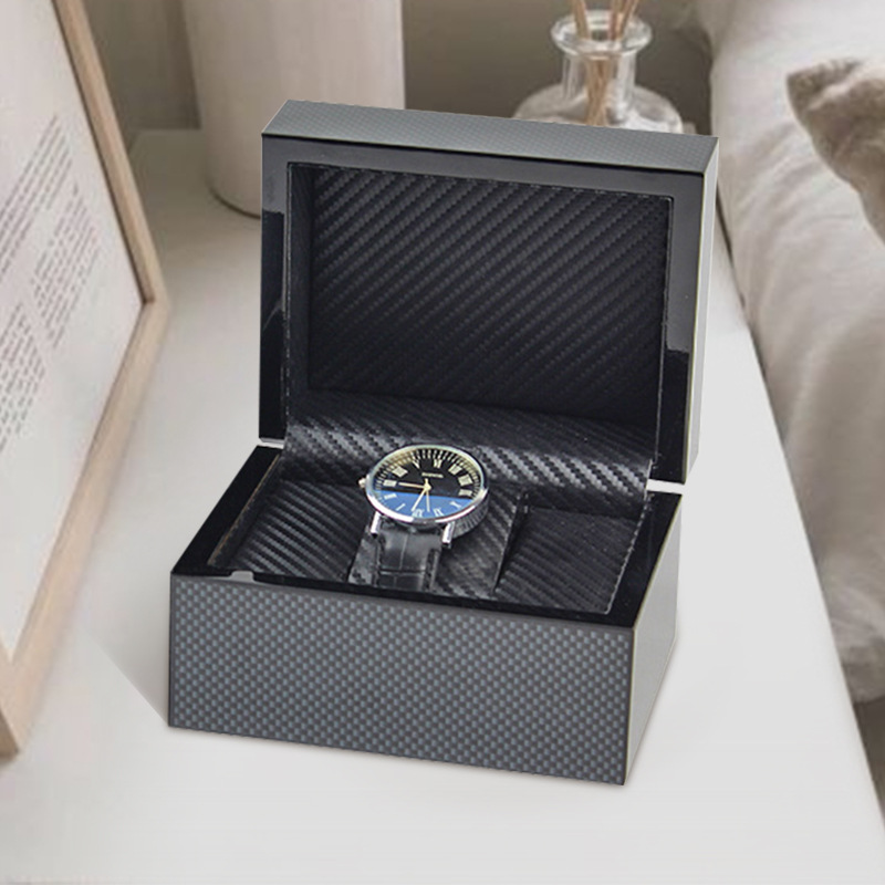 Manufacturer Customized Carbon Fiber Paint Watch Box 1 Watch Packaging Decoration Classy Atmospheric Watch Box Packaging Box
