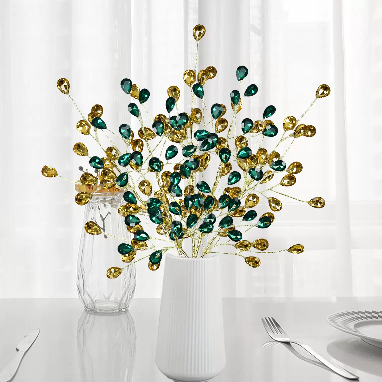 定制新品亚克力水晶枝跨境厂家批发圣诞节家居装饰用仿真钻石花束