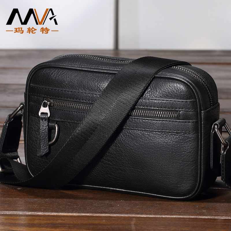 Marent Genuine Leather Crossbody Bag Men's High-end Sense Men's Casual Satchel Top Layer Cowhide Horizontal Shoulder Bag Men's Bag