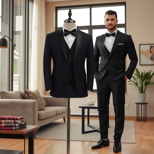 2025 Amazon Men's Suit Suit Black High-End Boys Groom Groomsman Suit Suit Men's Jacket Formal Wear
