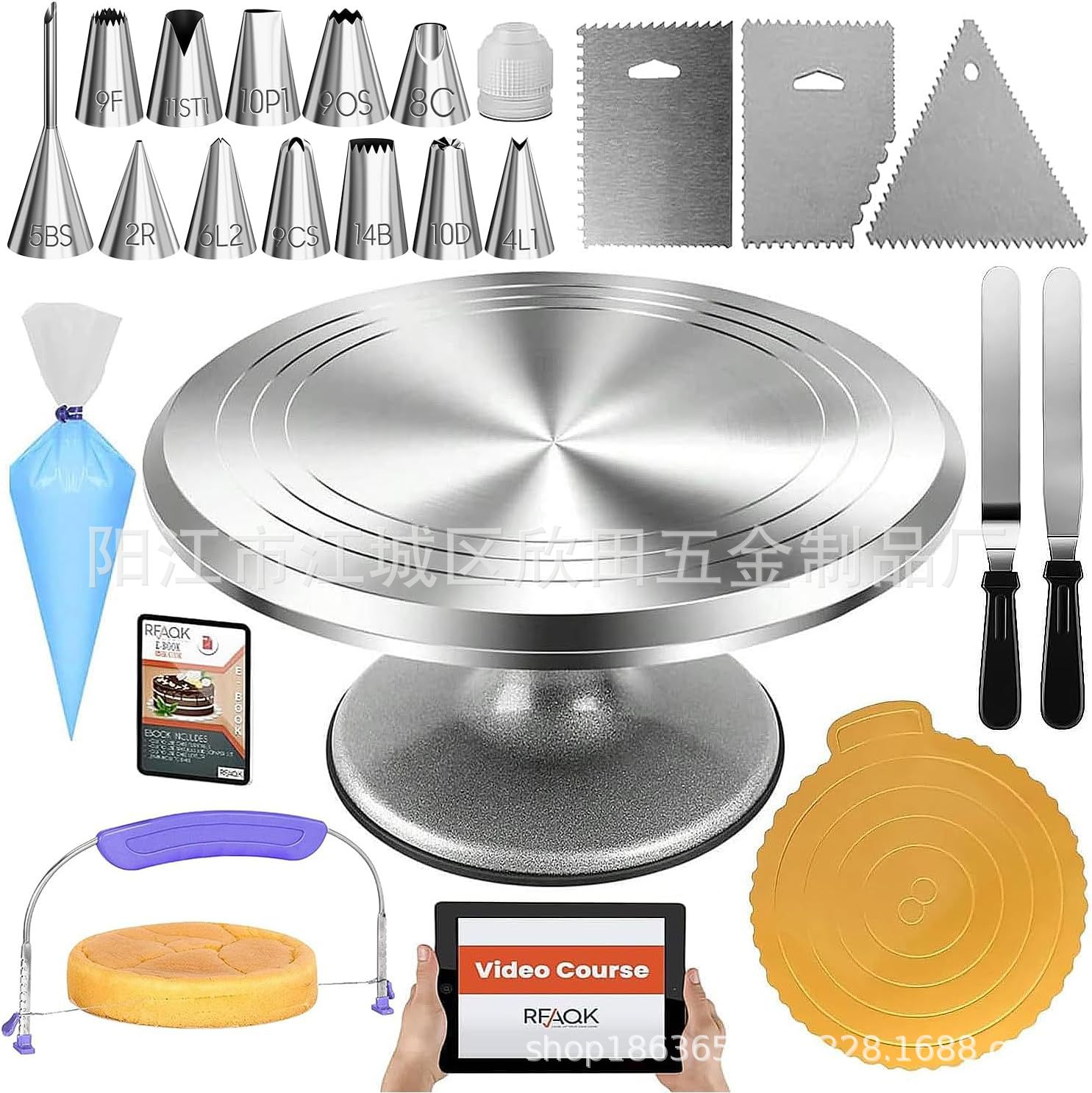 Amazon 51 piezas de aleación de aluminio torreta torreta de acero inoxidable raspador boquilla de enmarcado de crema