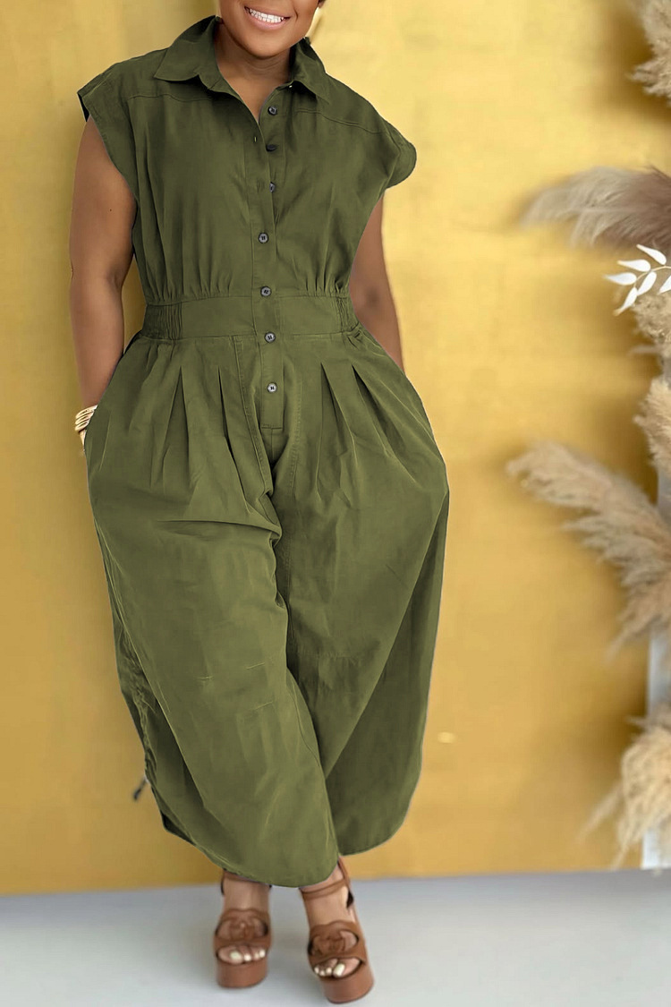 Mono mujer sin mangas con solapa y bolsillos estilo trabajo_voghion.com