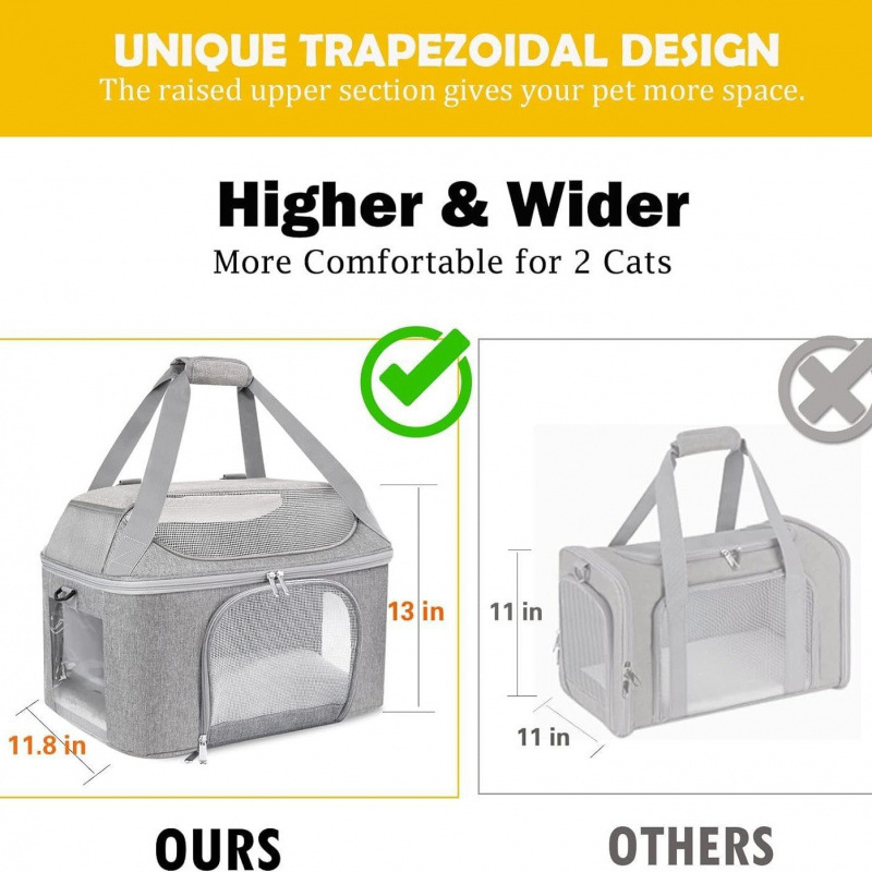 Bolsa de gato de Amazon, bolsa de gato grande portátil, bolsa de mascota desmontable, transpirable y plegable de gran capacidad.