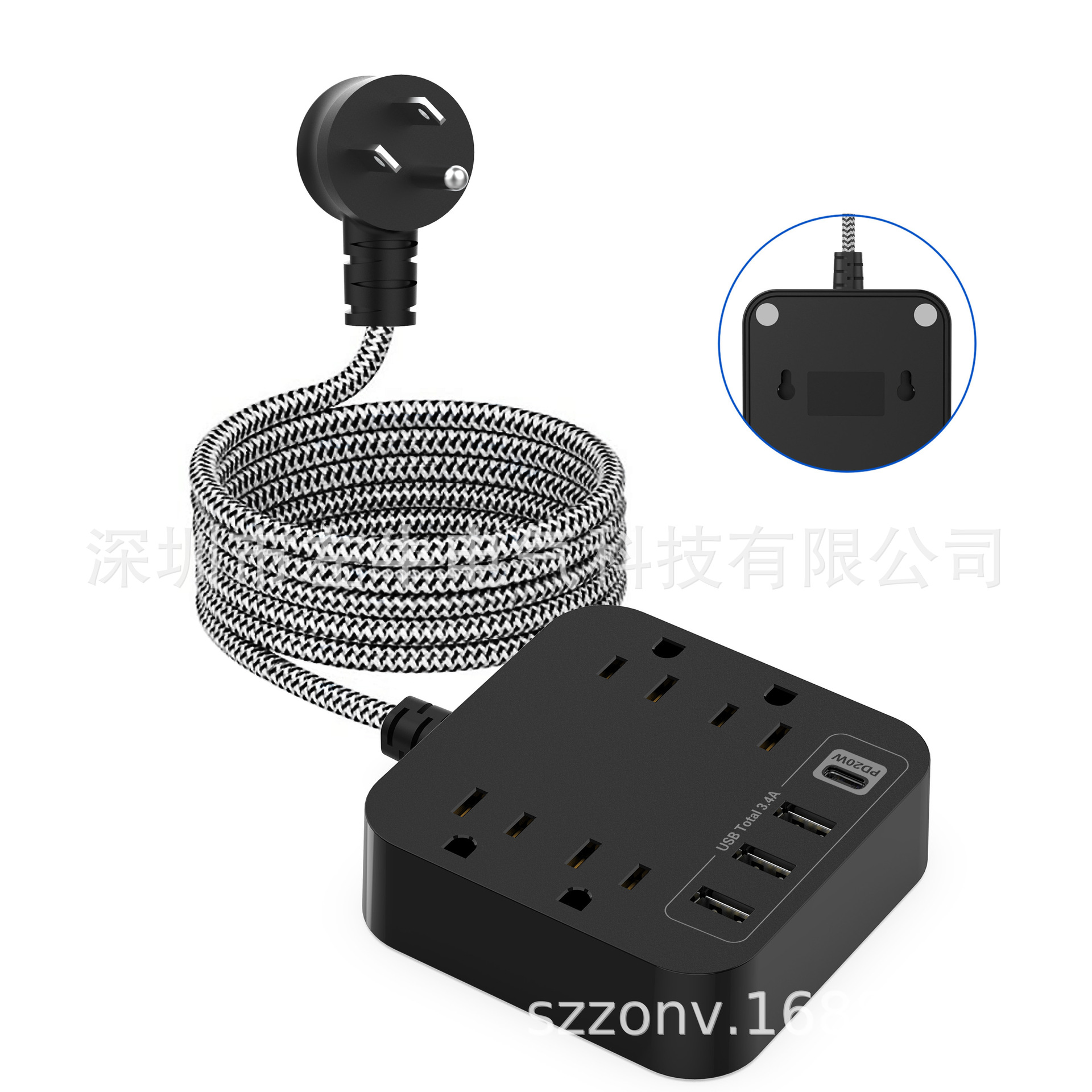 PD美规墙插 美规USB插座 PD美规大间距排插 美规插座4A 防浪涌