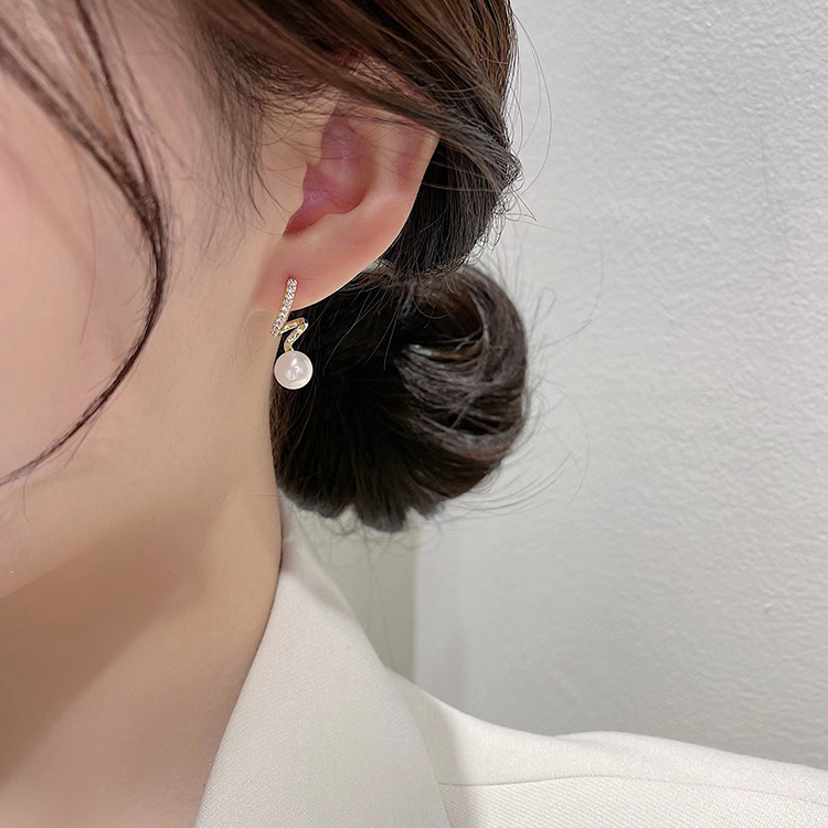 Korean Pearl 2021 New Trendy Niche Design Autumn And Winter Earrings Women Wholesale display picture 6