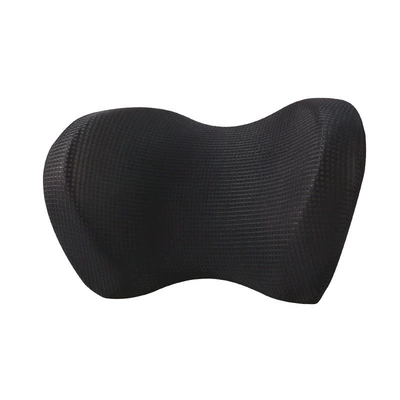 Factory direct supply car headrest car four seasons car ice silk pillow neck protection memory cotton neck pillow waist suit (Headrest) - black-20x30x14cm