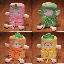 卡通水果精灵卷毯法兰绒毛毯批发办公室空调毯儿童午睡毯盖毯