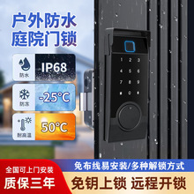 牛头锁通通指纹锁老式大门铁门智能锁庭院门密码锁防盗门家用通用