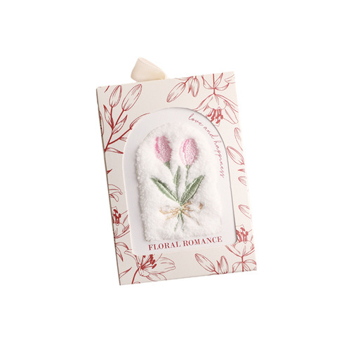 Creative flower tulip embroidered towel creative souvenir gift absorbent face towel hand towel wholesale