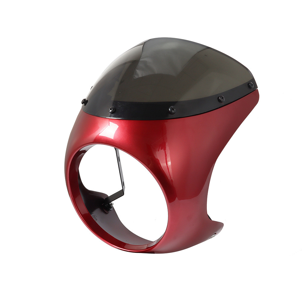 Bright Black Retro Motorcycle Refit Hood Dome Big Lamp Shade Pig Hood Cafe