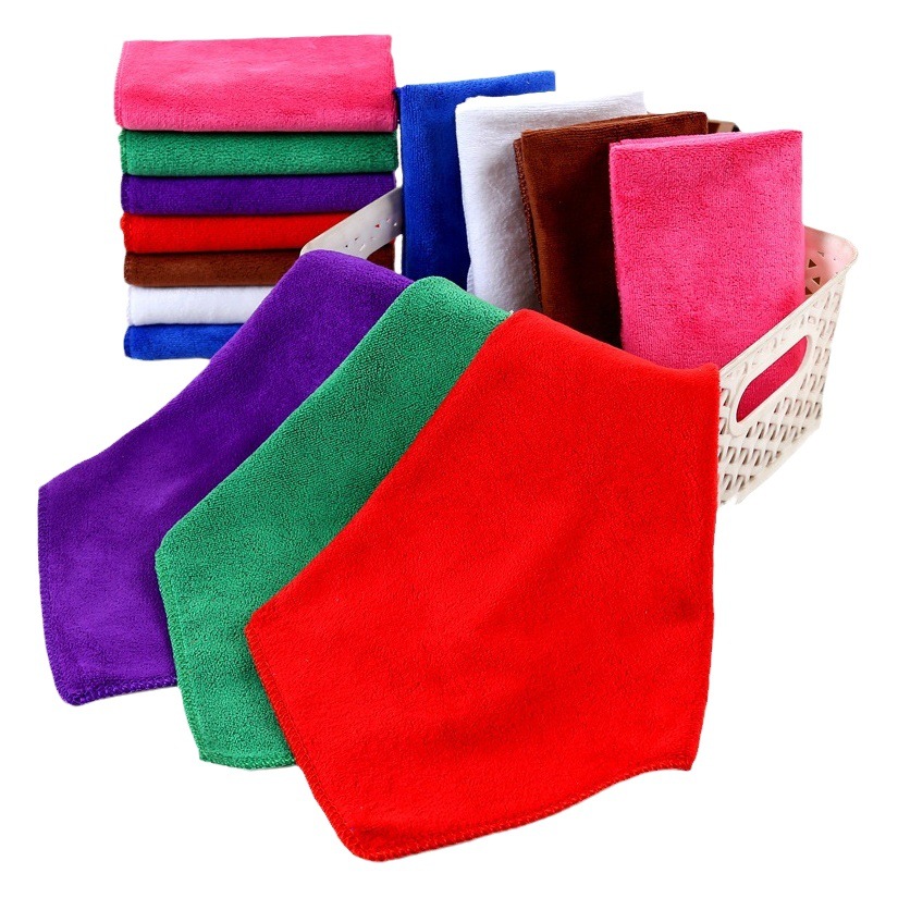 400g 30*30 thick dish towel towel hand towel microfiber towel absorbent square towel wholesale cleaning cloth