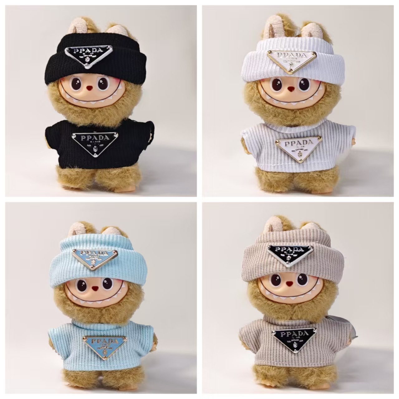 Wholesale in Stock 10cm Doll Clothes 4Th Generation Mini Version Labubu 4.0 Doll Clothes Mini Version Labubu Ribbed Small Set