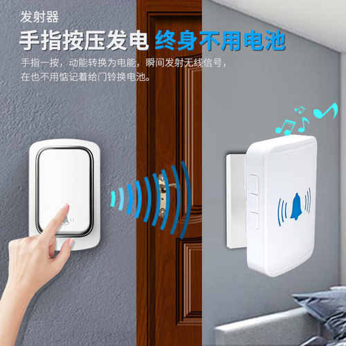 Tuya WiFi self-generated doorbell wireless home battery-free waterproof long-distance electronic remote control pager