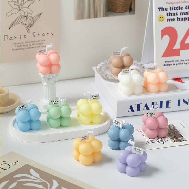 Cubo de Rubik Velas de aromaterapia de alto nivel Regalo de cumpleaños Estilo hecho a mano Fragancia linda Velas pequeñas Regalo de mano