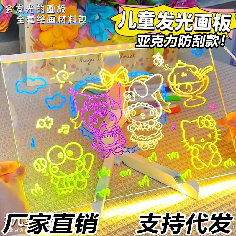 Детская светящаяся доска для рисования ubs зарядка прозрачная акриловая доска для рукописного письма для мальчиков девочек DIY развивающие игрушки доска для объявлений
