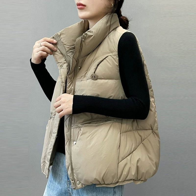 Жилет пуховый женский Pinghu Advanced Чувство Зимняя Женская Короткая Жилка Жилет Жилет Жилет Плечо HD