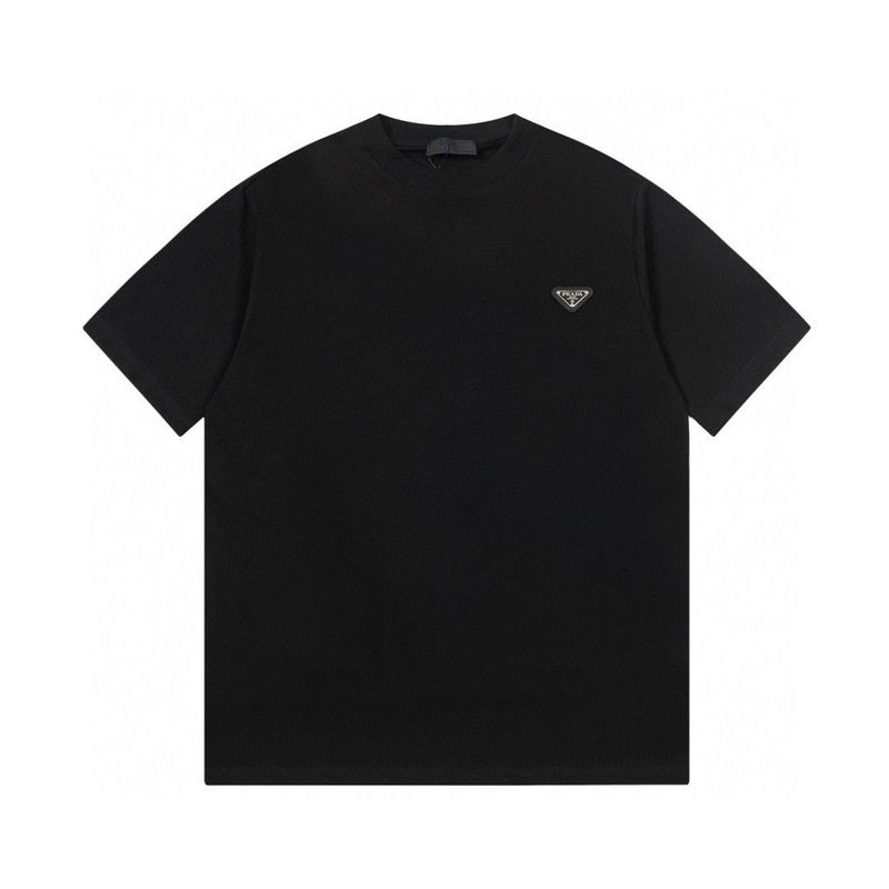 Cross-border correct version of Prada's new classic triangle logo unisex loose-fitting versatile short-sleeve T-shirt