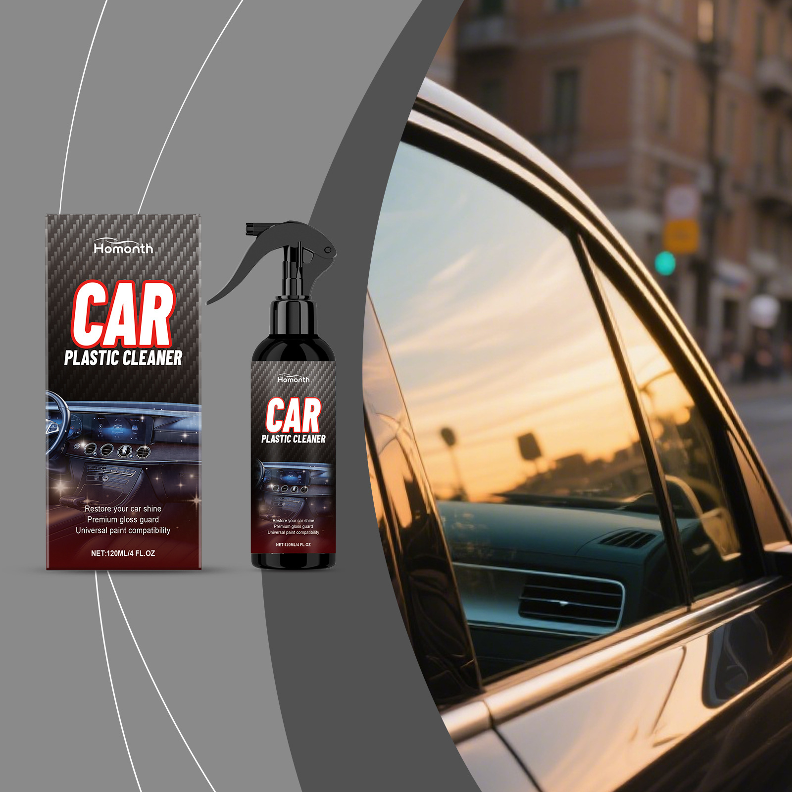 Homonth Car Interior Cleaning Spray Maintenance Renovation Interior Surface Cleaning and Decontamination Universal Cleaner