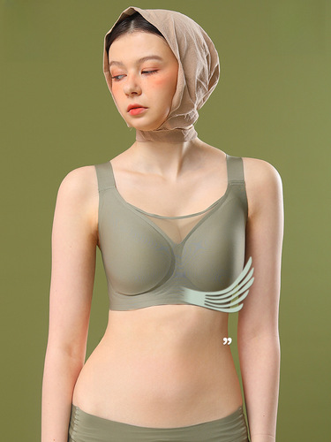 Online shopping network sheer style large bust reducing bust ultra-thin anti-sagging adjustable seamless plus-size women's bra