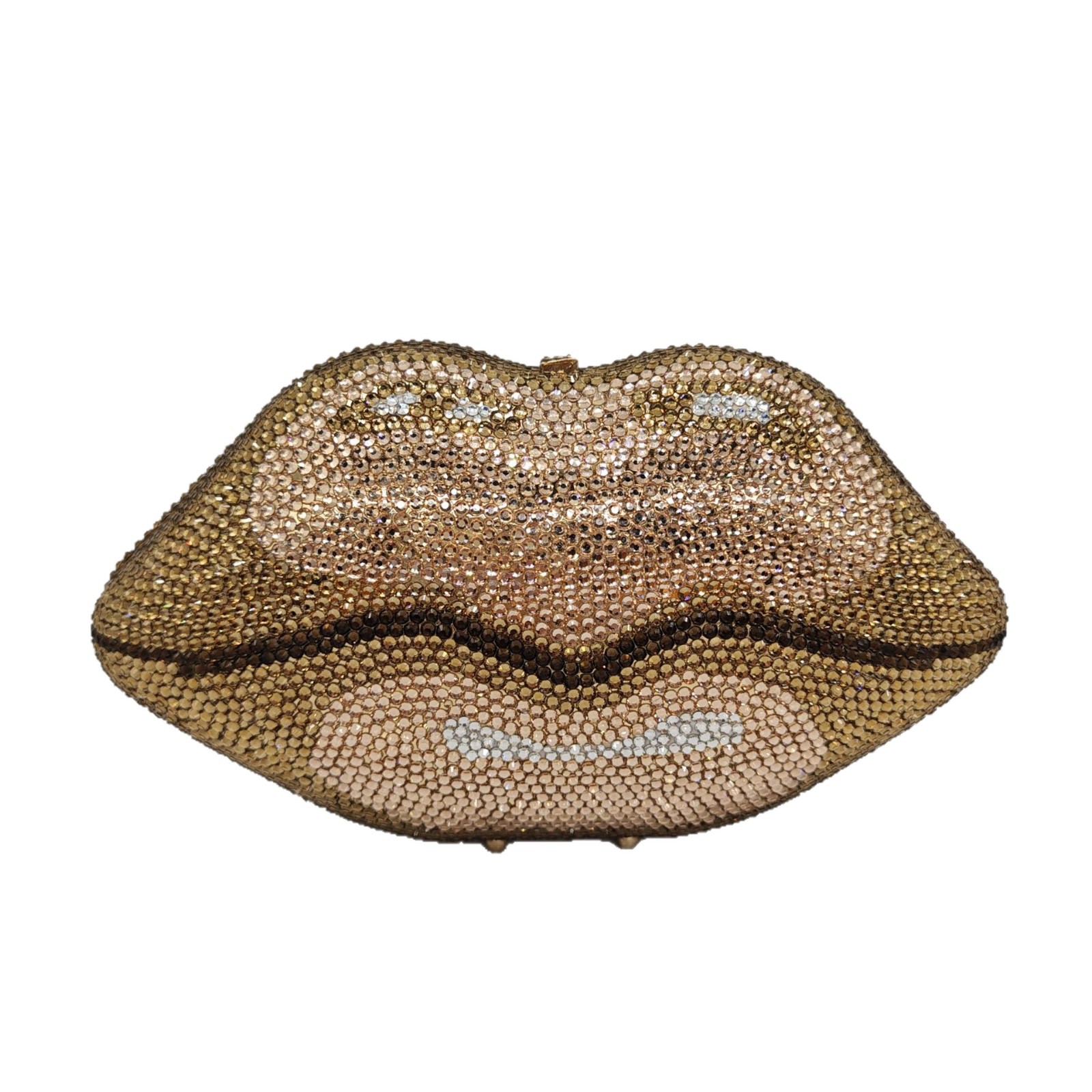 Clutch transfronterizo nuevo fondo plano lleno de diamantes labios bolsas de cena de celebridades europeas y estadounidenses bolsas de diamantes de mano para mujeres