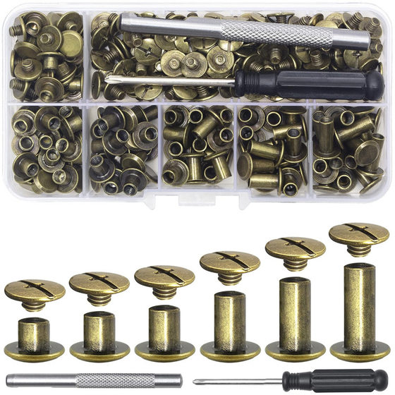 110pcs ledger nail M5 * 4,5,6,8,10,12 screw column binding leather screw rivet solid leather buckle