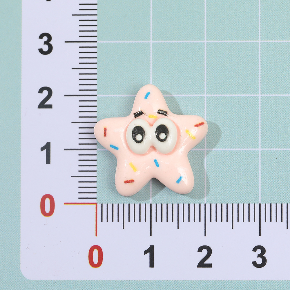 Macaron color estrella de cinco puntas accesorios de resina DIY pegamento crema horquilla accesorios para el cabello teléfono móvil Shell material hecho a mano al por mayor