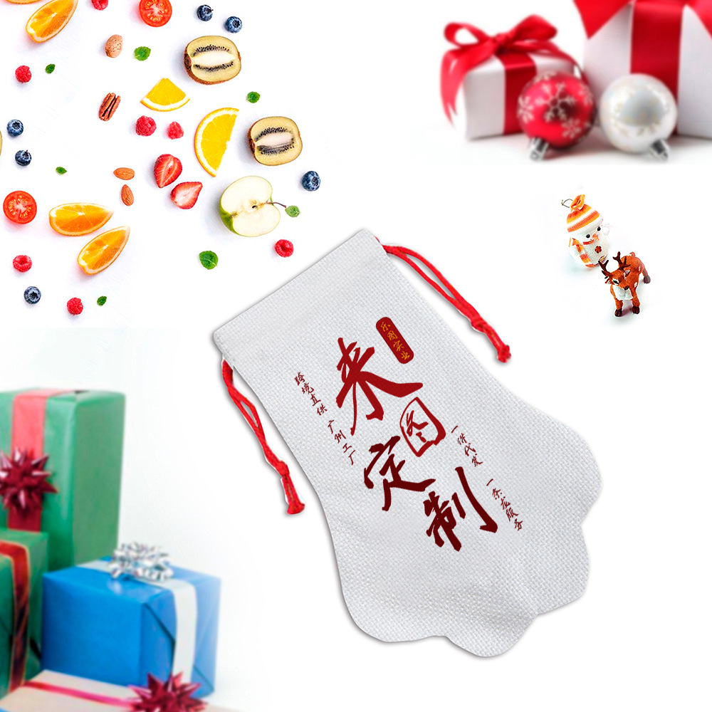 300 gramos de algodón personalizado garra de perro bolsillo de cuerda de dibujo bolsas de caramelo de decoración de Navidad colgante xqds0082a
